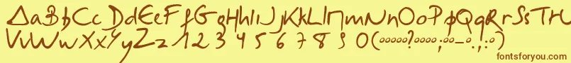 Selus Font – Brown Fonts on Yellow Background