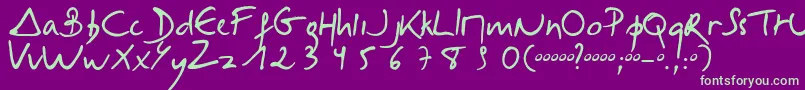 Selus Font – Green Fonts on Purple Background