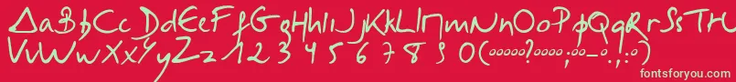 Selus Font – Green Fonts on Red Background