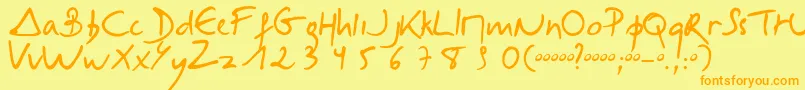 Selus Font – Orange Fonts on Yellow Background