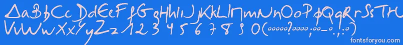 Selus Font – Pink Fonts on Blue Background