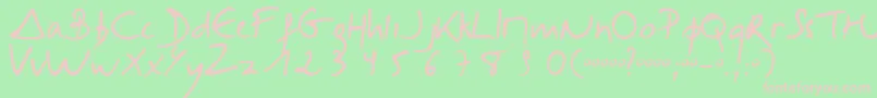 Selus Font – Pink Fonts on Green Background