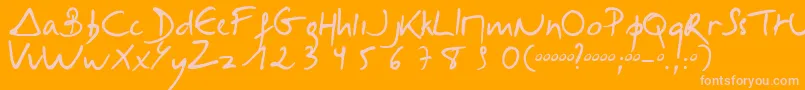 Selus Font – Pink Fonts on Orange Background