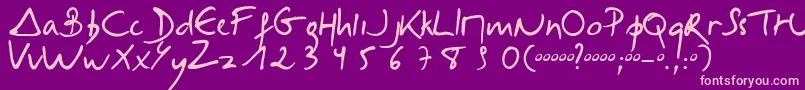 Selus Font – Pink Fonts on Purple Background