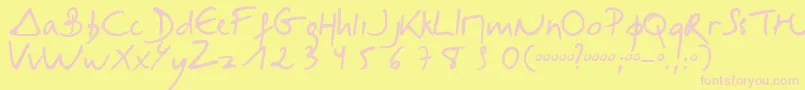 Selus Font – Pink Fonts on Yellow Background