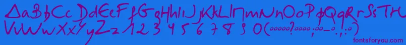 Selus Font – Purple Fonts on Blue Background