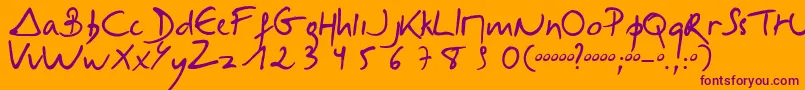 Selus Font – Purple Fonts on Orange Background