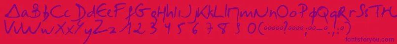 Selus Font – Purple Fonts on Red Background