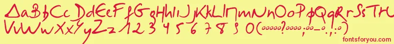 Selus Font – Red Fonts on Yellow Background