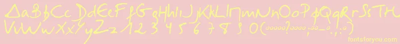 Selus-Schriftart – Gelbe Schriften auf rosa Hintergrund