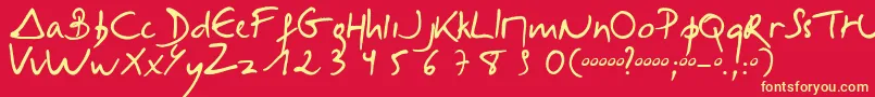 Selus Font – Yellow Fonts on Red Background