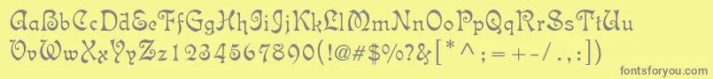 Isabellastd Font – Gray Fonts on Yellow Background