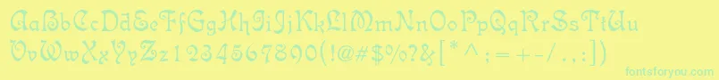 Isabellastd-Schriftart – Grüne Schriften auf gelbem Hintergrund