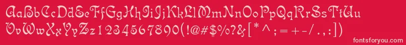Isabellastd Font – Pink Fonts on Red Background