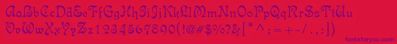 Isabellastd Font – Purple Fonts on Red Background