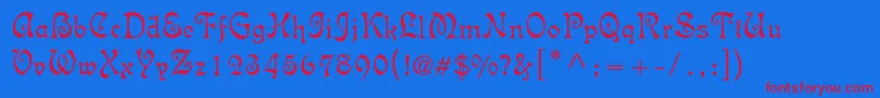 Isabellastd Font – Red Fonts on Blue Background