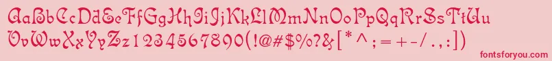 Isabellastd Font – Red Fonts on Pink Background