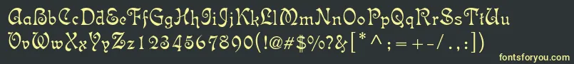 Isabellastd Font – Yellow Fonts on Black Background