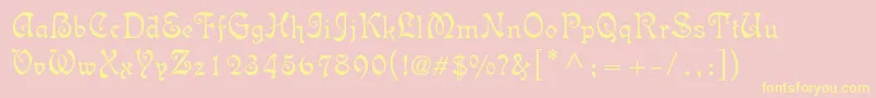Isabellastd-Schriftart – Gelbe Schriften auf rosa Hintergrund