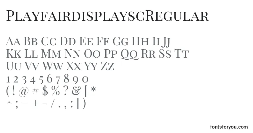 A fonte PlayfairdisplayscRegular – alfabeto, números, caracteres especiais