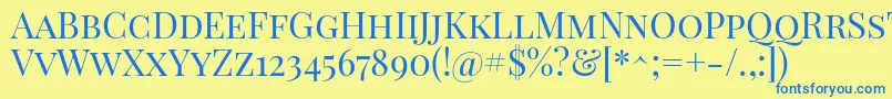 PlayfairdisplayscRegular Font – Blue Fonts on Yellow Background