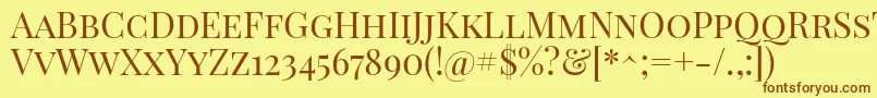 PlayfairdisplayscRegular Font – Brown Fonts on Yellow Background