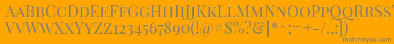 Saiba mais sobre a fonte PlayfairdisplayscRegular Fonte PlayfairdisplayscRegular – fontes cinzas em um fundo laranja