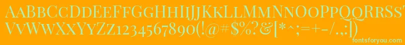 PlayfairdisplayscRegular Font – Green Fonts on Orange Background