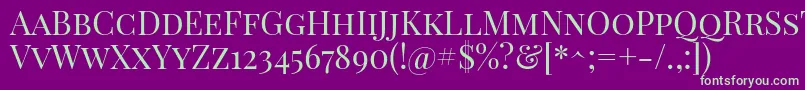 PlayfairdisplayscRegular Font – Green Fonts on Purple Background