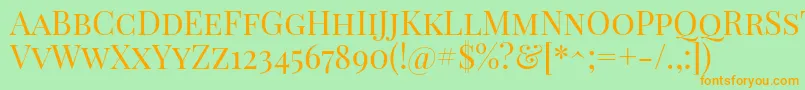 PlayfairdisplayscRegular Font – Orange Fonts on Green Background