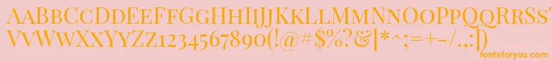 PlayfairdisplayscRegular Font – Orange Fonts on Pink Background