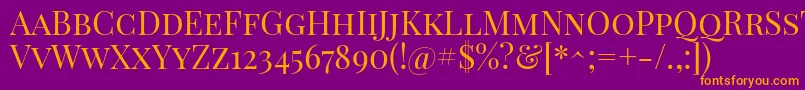 PlayfairdisplayscRegular Font – Orange Fonts on Purple Background