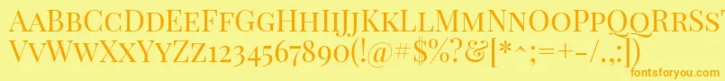 PlayfairdisplayscRegular Font – Orange Fonts on Yellow Background