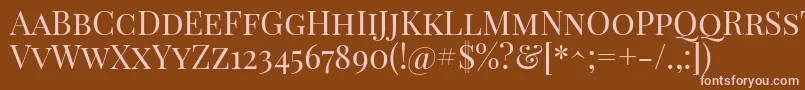 PlayfairdisplayscRegular Font – Pink Fonts on Brown Background
