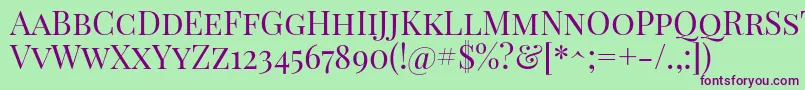 PlayfairdisplayscRegular Font – Purple Fonts on Green Background