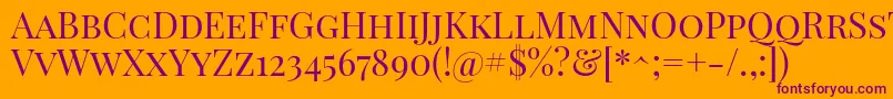 PlayfairdisplayscRegular Font – Purple Fonts on Orange Background