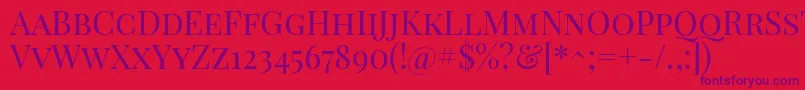 PlayfairdisplayscRegular Font – Purple Fonts on Red Background