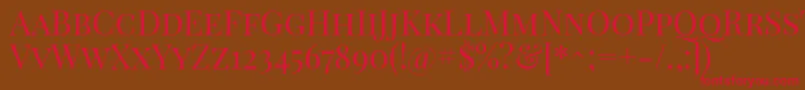 PlayfairdisplayscRegular Font – Red Fonts on Brown Background