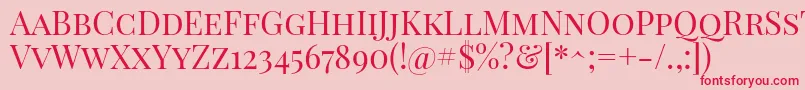 PlayfairdisplayscRegular-Schriftart – Rote Schriften auf rosa Hintergrund