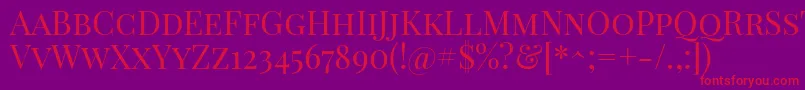 PlayfairdisplayscRegular Font – Red Fonts on Purple Background