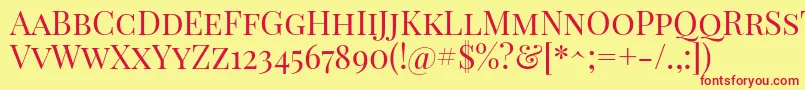 フォントPlayfairdisplayscRegular – 赤い文字の黄色い背景