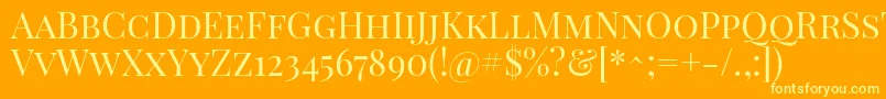 PlayfairdisplayscRegular Font – Yellow Fonts on Orange Background