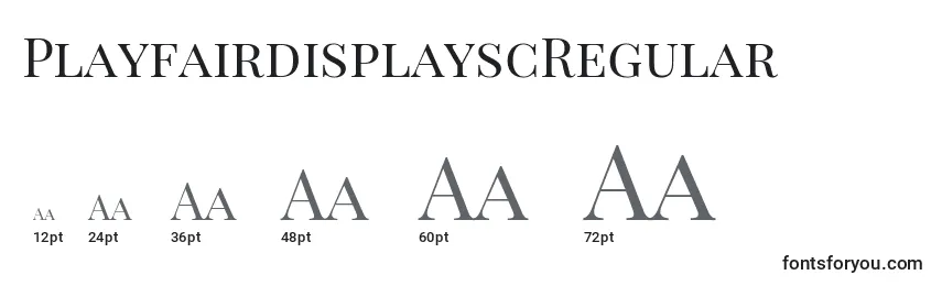 Размеры шрифта PlayfairdisplayscRegular