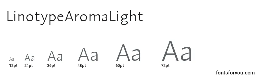 Размеры шрифта LinotypeAromaLight
