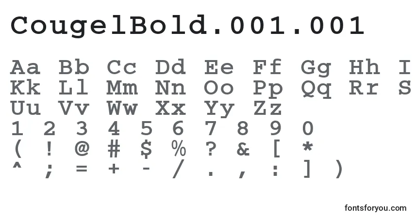 A fonte CougelBold.001.001 – alfabeto, números, caracteres especiais