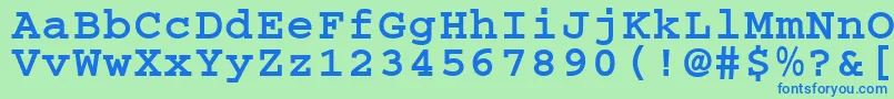 Więcej informacji o czcionce CougelBold.001.001 Czcionka CougelBold.001.001 – niebieskie czcionki na zielonym tle