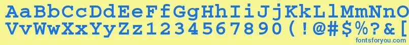 フォントCougelBold.001.001 – 青い文字が黄色の背景にあります。