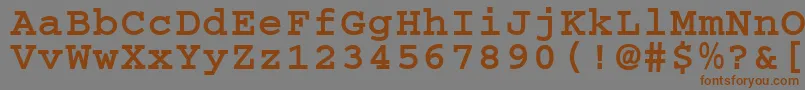 フォントCougelBold.001.001 – 茶色の文字が灰色の背景にあります。