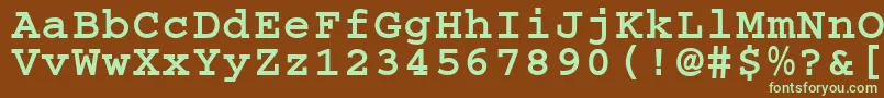 フォントCougelBold.001.001 – 緑色の文字が茶色の背景にあります。