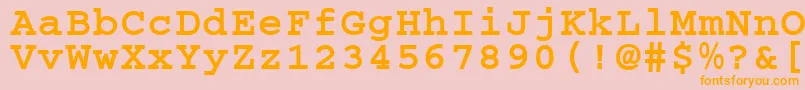 フォントCougelBold.001.001 – オレンジの文字がピンクの背景にあります。